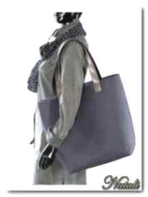 Bardzo duża fioletowa, xxl minimalistyczna torebka na ramię natali torby - filc