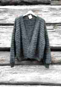 handmade wełniany kardigan oversize swetry hermina ręcznie robiony sweter, ciepły, z wełny