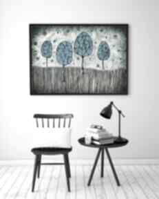 Grafika - sztuka - plakat - ilusyracja obraz, drzewa