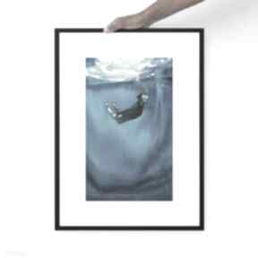 Obraz akwarelowy "kobieta w głębinach" olga kozyra akwarela, morze, woda