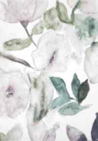 Różowe formatu A5 paulina lebida akwarela, papier, kwiaty