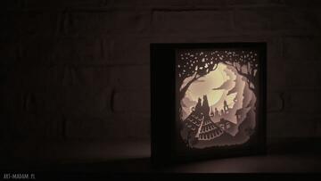 Podświetlany obraz przestrzenny, „dachowców dwóch” lampka nocna, dekoracja na ścianę urodzinowe