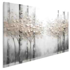 Obraz na płótnie - abstrakcja las korony drzew elegancki 120x80 cm 109001 vaku dsgn, szary