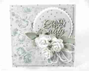 na scrapbooking kartk kartka, chrzest, życzenia