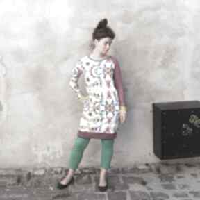 Geometria - tunika, sukienka, długa bluza mimi monster z dresówki, kolorowa z dzianiny