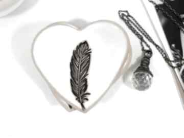 Ceramiczne serce na biżuterię - śnieg ceramika fingers art miseczka drobiazgi, podstawka