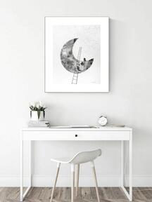 Grafika 40x50 cm wykonana ręcznie 3489133 art krystyna siwek obraz do salonu, czarno biała