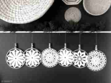 6x świąteczne wooden love snow, łapacz, koronka, makrama, dekoracja ścienna