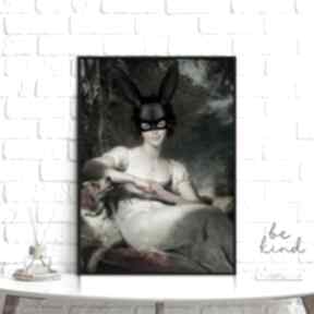 Plakat bunny v2 - format 30x40 cm plakaty hogstudio, obraz, kobieta, sztuka, desenio, modne