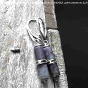 Lapis lazuli srebro oksydowane wiszące z lapisem: długie kolczyki na prezent