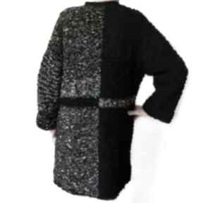 asymetryczny handmade robiony na drutach swetry aleksandrab sweter, kardigan, rozpinany