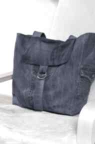 Wielka torba z jeansu na ramię gabiell, torebka, worek, dżins, jeans, denim