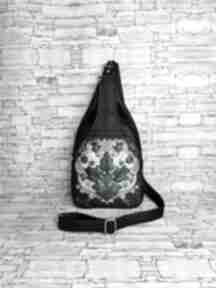 na jedno ramię - ornament turkusowy e vamsti plecaki handmade, prezent co dzień, dwukomorowy
