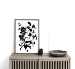 Plakat abstrakcja czarno biała - 30x40 cm plakaty hogstudio, do salonu, modne