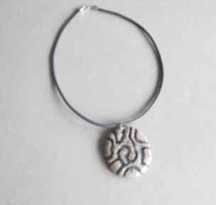 Naszyjnik „romantyczny medalion” santin, wisior, unikatowy, ceramika