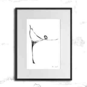 Grafika z ramą - joga 147 maja gajewska czarno biała, z jogina, na prezent, dekoracja