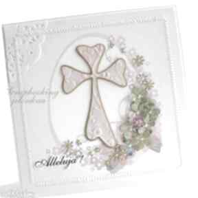 #2 scrapbooking kartki jelonkaa wielkanoc, krzyż, jajko, kwiaty, wiosna, życzenia