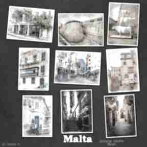 Malta w akwareli - zestaw 9 grafik rozmiarze 13x18 cm justyna jaszke, pocztówki