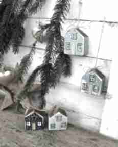 Prezent pod choinkę! 4 domki - zawieszki do świątecznej dekoracji, niebieskie galeria fajny