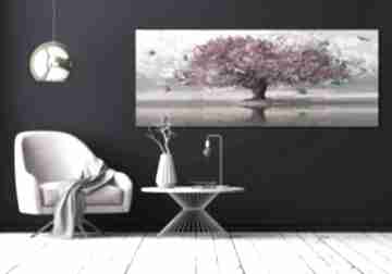 Płótnie - drzewo z ptakami 147x60cm 02580 ludesign gallery abstrakcja, pejzaż, origami, obraz