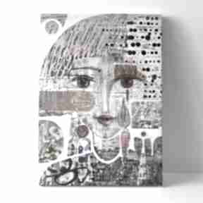 50x70 cm majowy deszcz gabriela krawczyk obraz, wydruk, twarz, kobieta, portret, nowoczesny