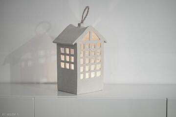Lampion - 30 cm dom agosz ceramiczny, domek, oświetlenie, walentynki, ceramika