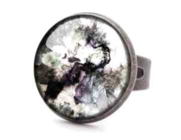 Kolorowa fantazja pierścionek regulowany biżuteria szklana