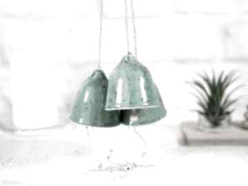 Pomysł na prezent pod choinkę: 3 ceramiczne dzwonki ozdoba choinkowa - turkus dekoracje