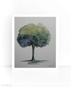 Kolorowe drzewo akwarela formatu A5 paulina lebida, papier, farby, kredki