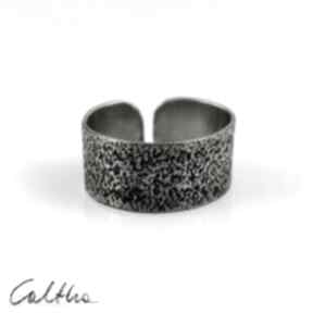 Pasek - srebrny pierścionek caltha pierścionek, obrączka