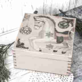 Pomysł na prezent święta! Pudełko drewniane - konik mały koziołek, boże narodzenie, koń, styl
