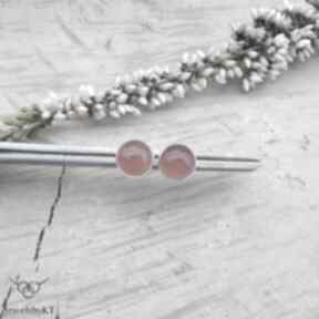 Kropki karneolu 8mm - jewelsbykt srebrne kolczyki, wkrętki, sztyfty, okągłe, delikatne, na co