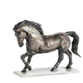 Unikatowa ceramiczna rzeźba, figurka konia - brązowa ceramika azul horse koń, miłośnik