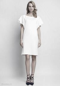Falbany - sukienka, tunika, biała chrzciny komunia lanti urban fashion