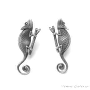 Kameleony szare - kolczyki srebrne venus galeria srebro