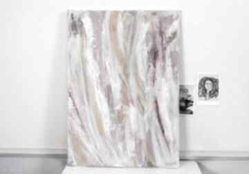 Nowoczesny obraz do salonu akrylowy "dotyk" wirginia bryll pastele, abstrakcja, akryl