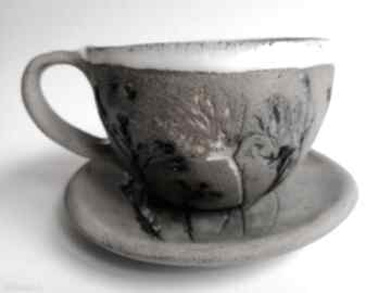 Komplet "chabrowe pole" 2 ceramika eva art rękodzieło, filiżanka z gliny, do kawy, użytkowa