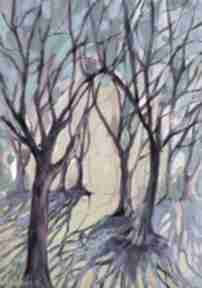 "światło" obraz akrylowy na płótnie 70x50cm artystki adriany laube - pejzaż, las