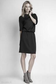 Klasyczna, suk129 czarny sukienki lanti urban fashion minimalizm, luźna, casual