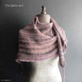 Ciepła chusta szaliki the wool art, na drutach, wełniana, kolorowa