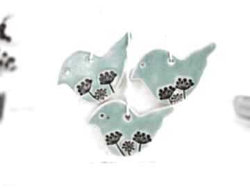Bombki świąteczne: ozdoby ceramiczne dekoracje choinkowe ptaszki fingers art
