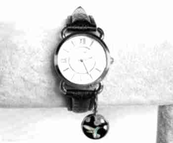 Modny zegarek damski: kolorowy koliberek zegarki gala vena na pasku, skórzany, ptak