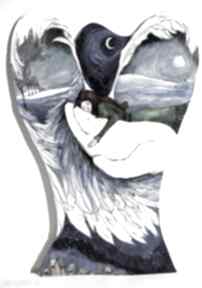 syberyjski" obraz farbami akrylowymi na drewnie artystki laube - adriana art akrylowy, anioł