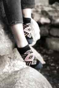 Stopki boho black skarpetki damskie kolorowe bawełniane mad socks