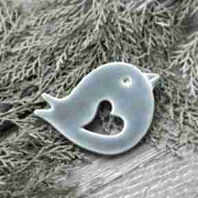 Turkusowy ptaszek - magnes dekoracje świąteczne pracownia ako, ceramika, serce, zimowy