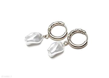 Pearls white vol 15 - kolczyki ki ka pracownia perły, koła, z perłami, stal