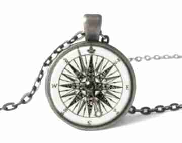Kompas. Morze vintage medalion prezent nadmorski naszyjniki