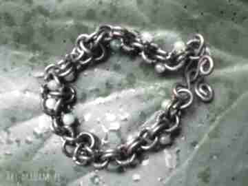 Bransoletka chainmaille made bysilje, miedz, jadeit