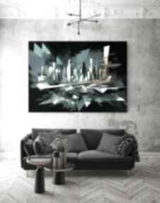 Plakat metropolia - abstrakcja do salonu format 50x70 cm plakaty hogstudio, miasto, kolorowy