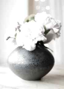Wazon kulisty ceramiczny srebrny rustykalny wazony ciepliki, ceramika, prezent do domu